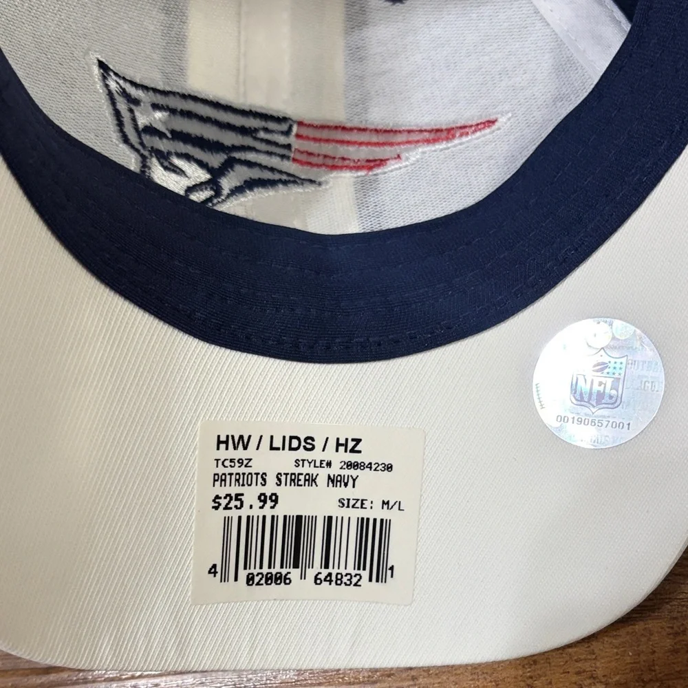 NFL New England Patriots Navy Blue fitted ball Cap hat size M/L